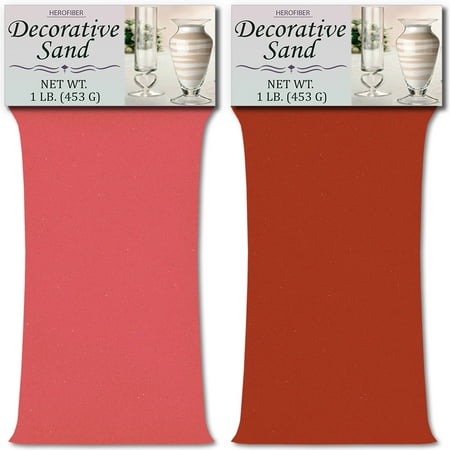 Coral Pink Sand - HeroFiber Colored Unity Sand (2 lbs.) - Bubblegum Pink and Coral - 1 lbs. per Color - Decorative Art Sand for Weddings, Vase Filling, Kids’ Craft Play