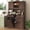 Rustic Brown, variant on Blotout 71" Tall 46"Wide Kitchen Pantry Cabinet with Charging Station & Microwave Shelf, Farmhouse Kitchen Double Tilt Out Trash Cabinet 10X2 Gallon Garbage Holder with 2 Drawers Storage