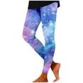 thumbnail image 4 of LIIPEE Women Leggings Casual Elastic High Waist Slim Fit Ankle Length Leggings Galaxy Printed Stretchy Workout Yoga Pants Comfortable Soft Breathable Daily Leggings,Light Blue,L, 4 of 5