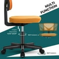 Armless Desk Chair Small Home Office Chair with Lumbar Support