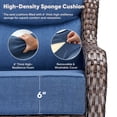 thumbnail image 6 of Jentlehouse 4-Piece Outdoor Swivel Chairs, Patio All-Weather Brown Wicker Rocker Glider Chairs with Blue Cushions for Balcony Poolside Deck Garden, 6 of 11