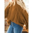 thumbnail image 3 of Asyoly Women Cable Knit Sweater Long Batwing Sleeve Crewneck Chunky Oversized Pullover Casual Loose Jumper Winter Warm Tops, 3 of 4