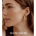 thumbnail image 2 of Thick Hoop Earrings Howllow 14K Gold Plated Gold Hoops For Women[Z3940], 2 of 2