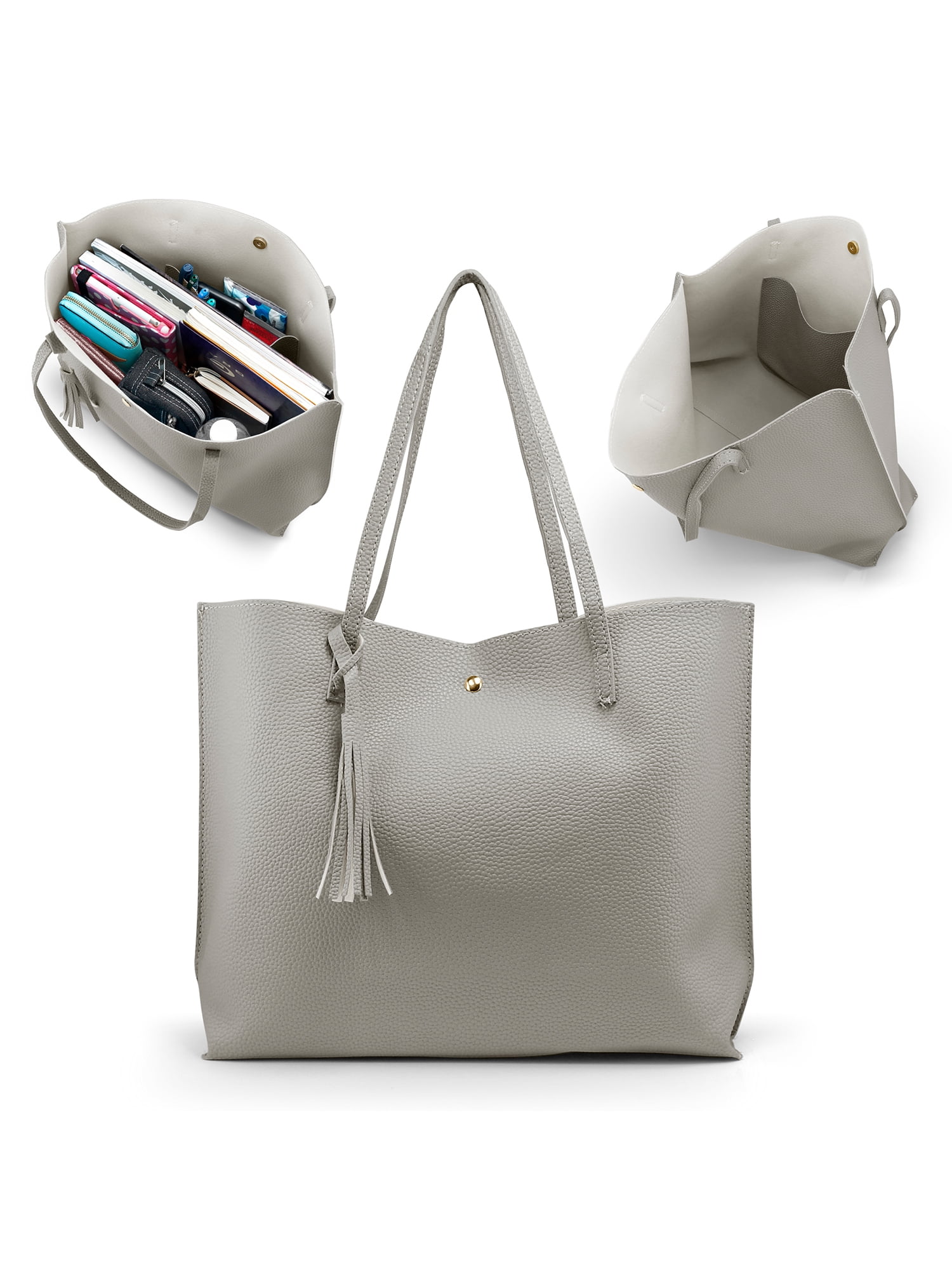 Women Leather Handbag Shoulder Messenger Crossbody Satchel Tassel Tote Bag Purse