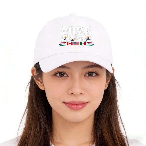 2026 Soccer Cap USA Canada Mexico Unisex Washed Cotton Baseball Hat Adjustable Outdoor Sun Headwear for Fans Gift