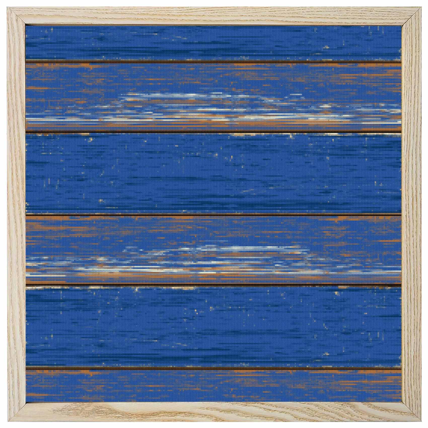 Diamond Painting Kits Blue Wood Grain 5D Diamond Painting Dots Gem Craft Framed Canvas Rustic Retro Wooden Plank Full Drill Diamond Art Paintings for Living Room Wall Decor 12x12 Inch