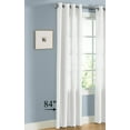 thumbnail image 3 of 2 PANEL MIRA  SOLID WHITE  SEMI SHEER WINDOW FAUX SILK ANTIQUE BRONZE GROMMETS CURTAIN DRAPES 55 WIDE X 84" LENGTH, 3 of 5