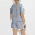 thumbnail image 4 of Butterfly and Checkered Sleeve Outfit Sets for Girls Boys - Soft Breathable Summer 2-Piece Shorts and Top , Ages 5-14, Gray, 4 of 8