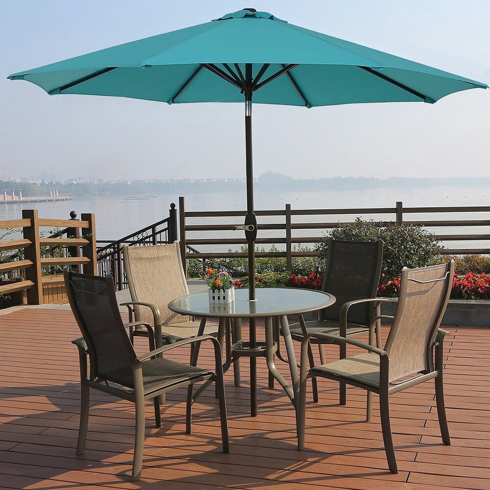 Westin Outdoor Amada 9 Ft Aluminum Patio Umbrella With Tilt Crank Base Not Included Walmart Com Walmart Com
