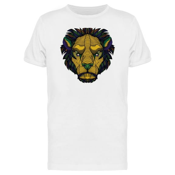 Yellow Lion Head T-Shirt Men -Image by Shutterstock, Male 3X-Large