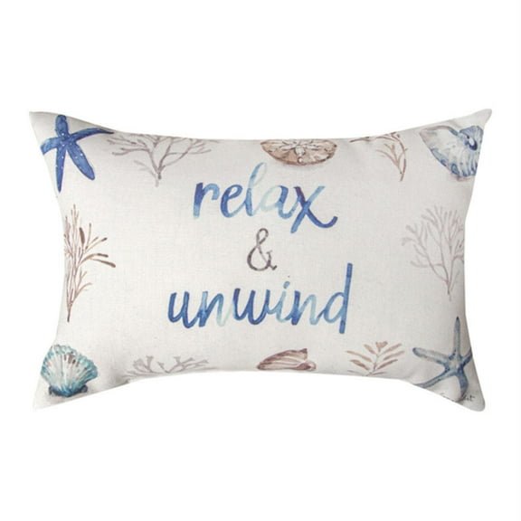Manual SWCESC Blue Escape Coastal Word Pillow, 12.5 -inch Length