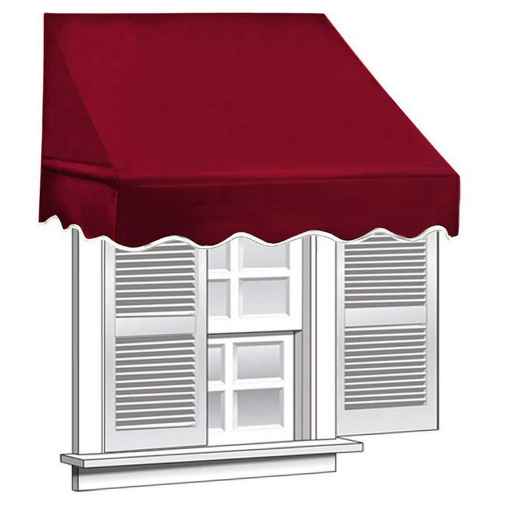 ALEKO 6' x 2' Window Awning Door Canopy (12 sq. ft Coverage), Burgundy Color