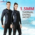 thumbnail image 4 of Soidarity DIVE SAIL 1.5MM Traje de neopreno Tops Térmico Mantener caliente Trajes de neopreno de manga larga Trajes de buceo para aeróbic Deportes acuáticos mujer gris METRO, 4 of 6