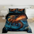 thumbnail image 2 of Homewish Magical Dragon Bedding Comforter Set 2pcs for Teens Boys Girls,Orange Blue Twin Comforter Sets Microfiber,Universe Galaxy Breathable Bedding Set,Luxury Bedroom Decor,Reversible, 2 of 8