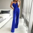thumbnail image 2 of Lenpel Women's Sleeveless Jumpsuits Dressy Casual V Neck off Shoulder Wide Leg Rompers Elegant Jumpsuits, 2 of 6