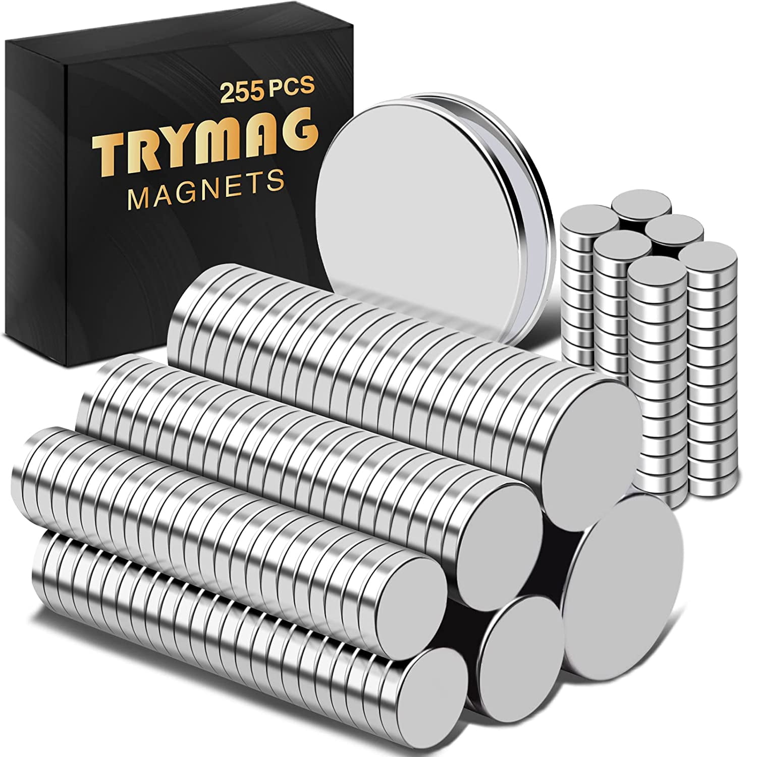 prik kandidatskole Tegne DIYMAG Small Strong Magnets, 6 Different Size, 255Pcs Rare Earth Magnets  for Crafts, Heavy Duty Neodymium Magnets Round Refrigerator Magnets for  Whiteboard, Billboard in Home, Kitchen, Office, School - Walmart.com