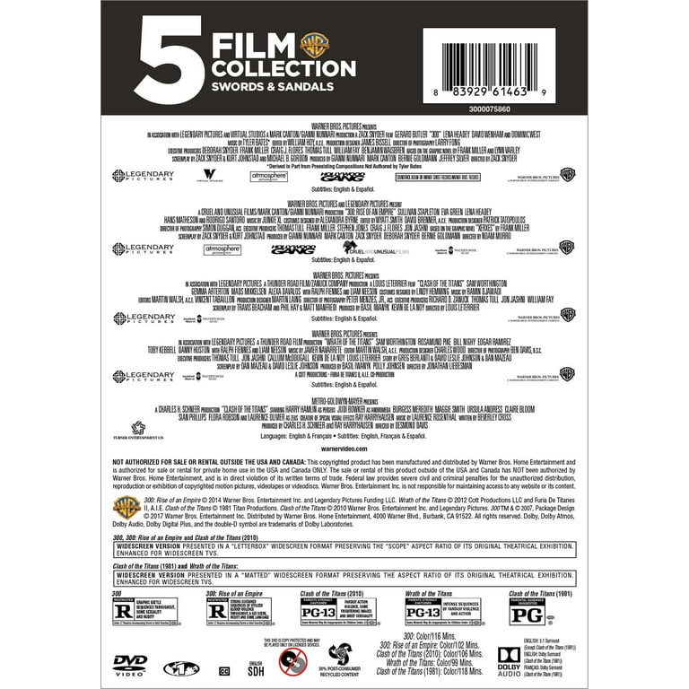 5 Film Collection: Swords & Sandals (DVD) - Walmart.com