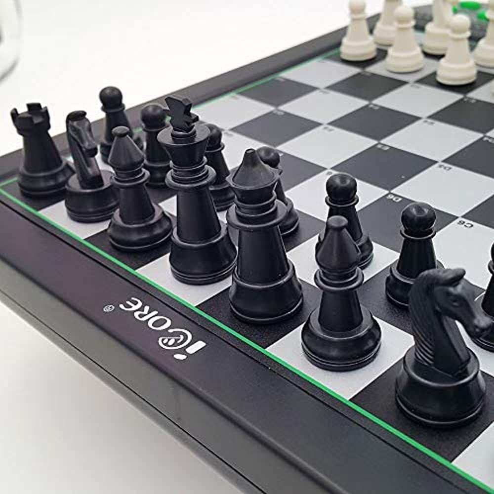 iCore Electronic Talking Chess Computer Set, Magnetic Travel Voice Chess  Academy Boards Sets, Checkers Set Chessboard, Portable Board Games,  Computer 