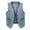 Blue-B, variant on Women's Casual Jacket Candy Color Slim Fit Sleeveless Distressed Denim Jean Vest Jacket Solid Color Trendy Easy To Matcb Button Down Collar Streetwear