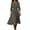 Dark Gray, variant on cocolona Womens Summer Linen Dress Long Sleeve Crew Neck Ruffle Flowy Long Dress Fashion Casual Solid Color Sun Dress