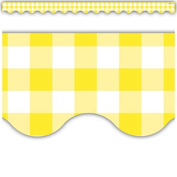 Yellow Gingham Scalloped Border Trim by Teacher Created Resources