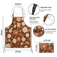 thumbnail image 2 of Brown Daisy Flower Floral Pattern Apron-Garden Aprons for Women with Pockets-Cotton Linen Waterproof Kitchen Cooking Gardening Aprons Adjustable for Kitchen,Cooking,BBQ and Salon 33x27 Inch, 2 of 6