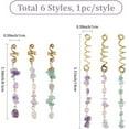 thumbnail image 2 of 1 Box 6Pcs 6 Styles Natural Stone Hair Jewelry Snake Hair Braid Gold Metal Alloy Green Aventurine Rose Quartz Amethyst Dreadlock Coil Cuff Clip for DIY, 2 of 6