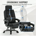 thumbnail image 4 of KCREAM 500Lbs Big and Tall Office Chair,High Back Reclining Office Chair with Footrest Heavy Duty Computer Executive Chair with Lumbar Support Wide Ergonomic Recliner Chairs for Adult,Black, 4 of 16