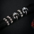 thumbnail image 5 of Rings 5PC Women Bohemian Silver Star Moon Wedding Lover Stack Rings Set, 5 of 8