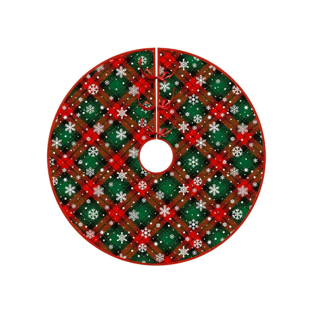 Fasiaou Exquisite Printed Christmas Tree Skirts Personalized Snowflake Christmas Tree Reindeer Skirts Christmas Decorations, Christmas Decorations for Home, Christmas Gift Ideas for Family(I)