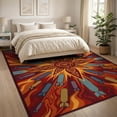 thumbnail image 3 of ODIKA 8'x10' Washable Area Rug With Colorful Burst And Fiery Accents Gamer Gamepad Design Playful for King Size Bedroom Under Bed, Master Suite, Non-Shedding, Easy Care, 3 of 7