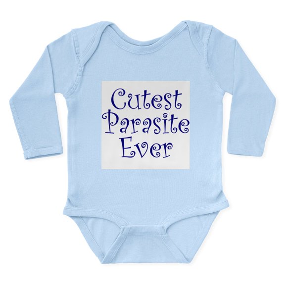 CafePress - Cutest Parasite Copy Body Suit - Long Sleeve Cotton Baby Bodysuit