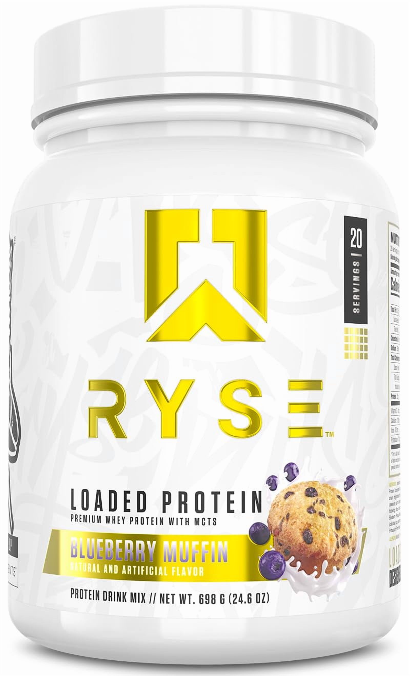 RYSE Loaded Protein Powder - Blueberry Muffin - 20 Servings