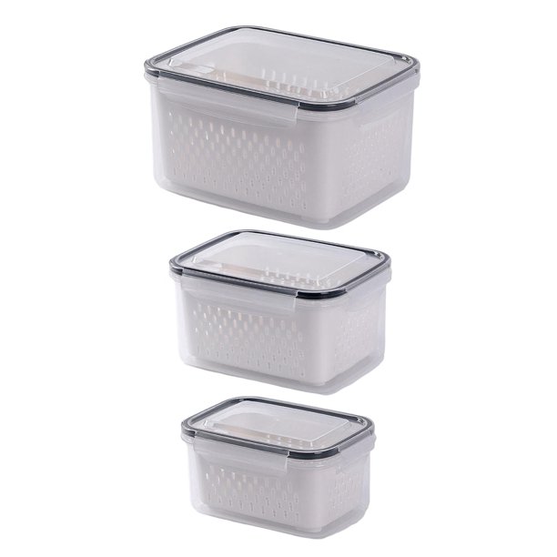 contenedor de almacenamiento Juego De 3 Recipientes De Almacenamiento De Alimentos Para Cocina, A Prueba De Fugas, Recipiente Rectangular Para Preparación De Comidas Rectángulo Magideal contenedor de almacenamiento