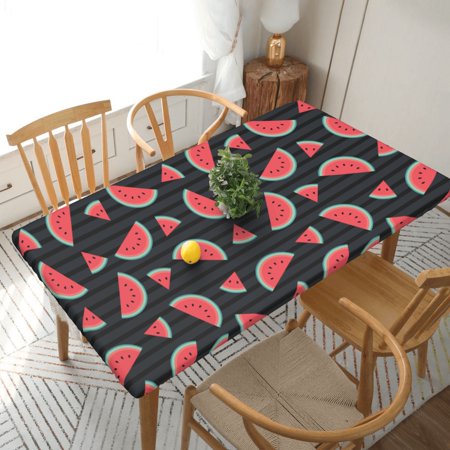 

Home Deluxe Tablecloth Watermelon Waterproof Elastic Rim Edged Table Cover- For Christmas Parties And Picnics 5ft