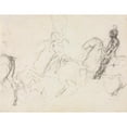 thumbnail image 3 of Edgar Degas 14x12 Black Modern Framed Museum Art Print Titled - Battle Scene with Armored Figures on Horseback (1856-60), 3 of 5
