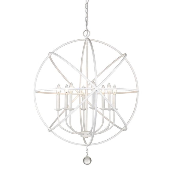 8 Light Chandelier in Shabby Chic Style 30 inches Wide By 35.63 inches High-Matte White Finish Bailey Street Home 372-Bel-2750761