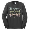 thumbnail image 2 of Positivity saying Pop Culture Mens Long Sleeve Shirt, Charcoal, Small, 2 of 3