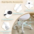 thumbnail image 6 of Ktaxon Vanity Makeup Chair Comfy Cute Accent Chair Small Swivel Task Office Chair with Wheels Faux Rabbit Hair White, 6 of 8