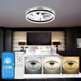 thumbnail image 5 of Cusp Barn 20-In Modern Ceiling Fan with Lights and Smart APP Control, Flush Mount Low Profile Ceiling Fan, 6 Speeds, Reversible, 3 Color LED Dimmable Ceiling Light for Bedroom, 5 of 11