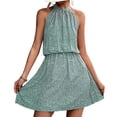 thumbnail image 1 of Robe à Imprimé Floral, Col Halter, Nœud dans le Dos, Robe à Imprimé Floral, Col Halter, Nœud dans le Dos, Conçue avec Précision, 1 of 5