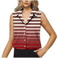 thumbnail image 2 of Jalioing Women's Work Tops Sleeveless Button Down Shirts Fashion Print Collared Blouses Dressy Casual Tank Shirt, 2 of 6
