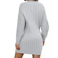 thumbnail image 4 of Comdrip Sweater Dress, Women Mock Neck Ribbed Long Sleeve 2025 Spring Bodycon Pullover Cute Sweater Dress Club Dress Winter Dresses for Women Light Ashy L, 4 of 4