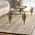 thumbnail image 1 of nuLOOM Handwoven Solid Vania Chevron Jute Area Rug, 3` x 5`, Off White, 1 of 4