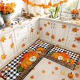thumbnail image 2 of Wood Pumpkin Retro Vintage Kitchen Rugs and Mats Non Skid Washable Set of 2, Maple Thanksgiving Rustic Fall Runner Rug, Kitchen Floor Mat Under Sink Mat Throw Rug for Doormat, 2 of 6