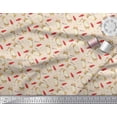 thumbnail image 2 of Soimoi White Georgette Viscose Fabric Red Chilli & Tacos Food Print Sewing Fabric Yard 42 Inch Wide, 2 of 3