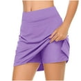 thumbnail image 2 of Lenpel Women's Athletic Skorts Lightweight High Waisted Side Split Tennis Skirts with Inner Shorts Workout Sports Skorts, 2 of 7