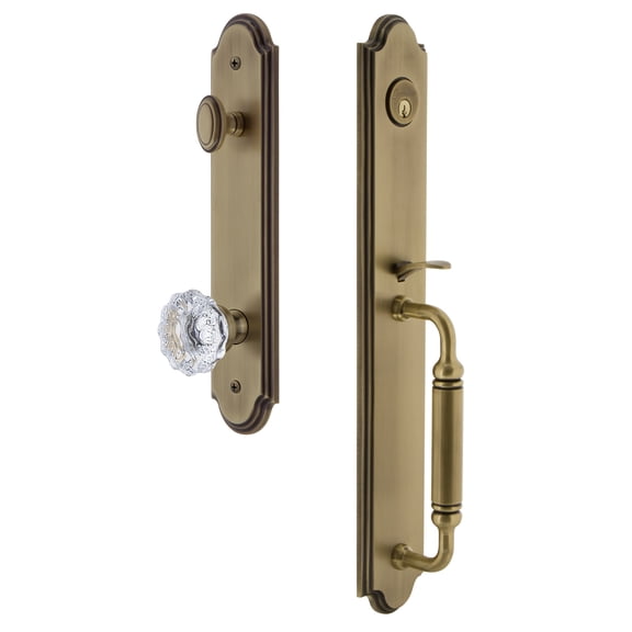 Grandeur Arccgrfon_Eset_234 Arc Solid Brass Rose Keyed Entry Single Cylinder Full Plate