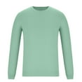 thumbnail image 6 of Mens Sweaters Slim Fit Round Neck Long Sleeve Plain Pullover Sweaters Stretchy Casual Fall Winter Tops (XL, Mint Green), 6 of 6