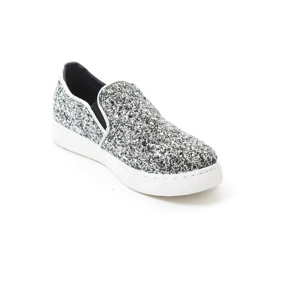 Soho Shoes Women's Cute Glitter Slip-On Sneakers - Walmart.com